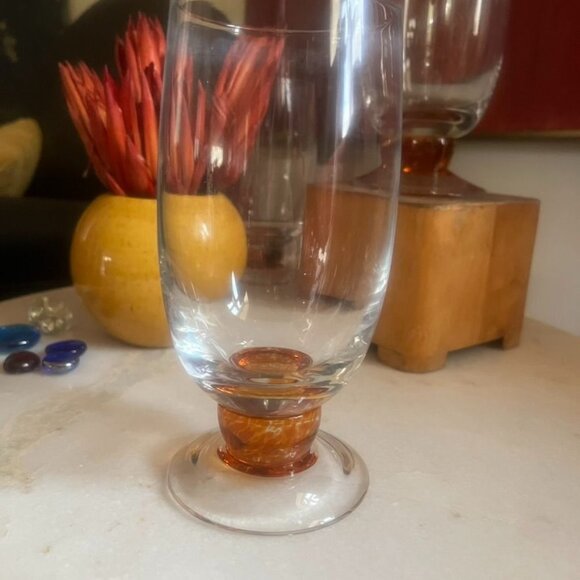 Denby Fire 16 Oz Footed Tumbler Set Of 4 Discontinued Orange - Picture 3 of 5